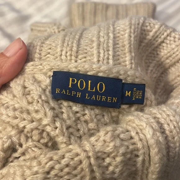 Polo Ralph Lauren Cable Knit Ribbed Wool Blend Sweater - Picture 4 of 6